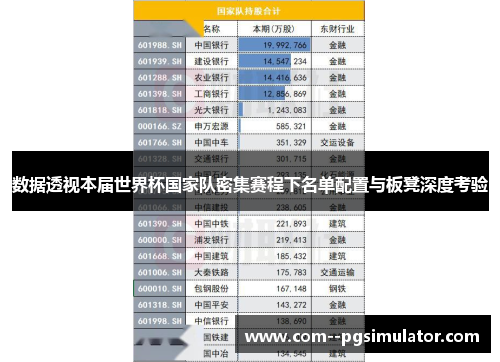 数据透视本届世界杯国家队密集赛程下名单配置与板凳深度考验